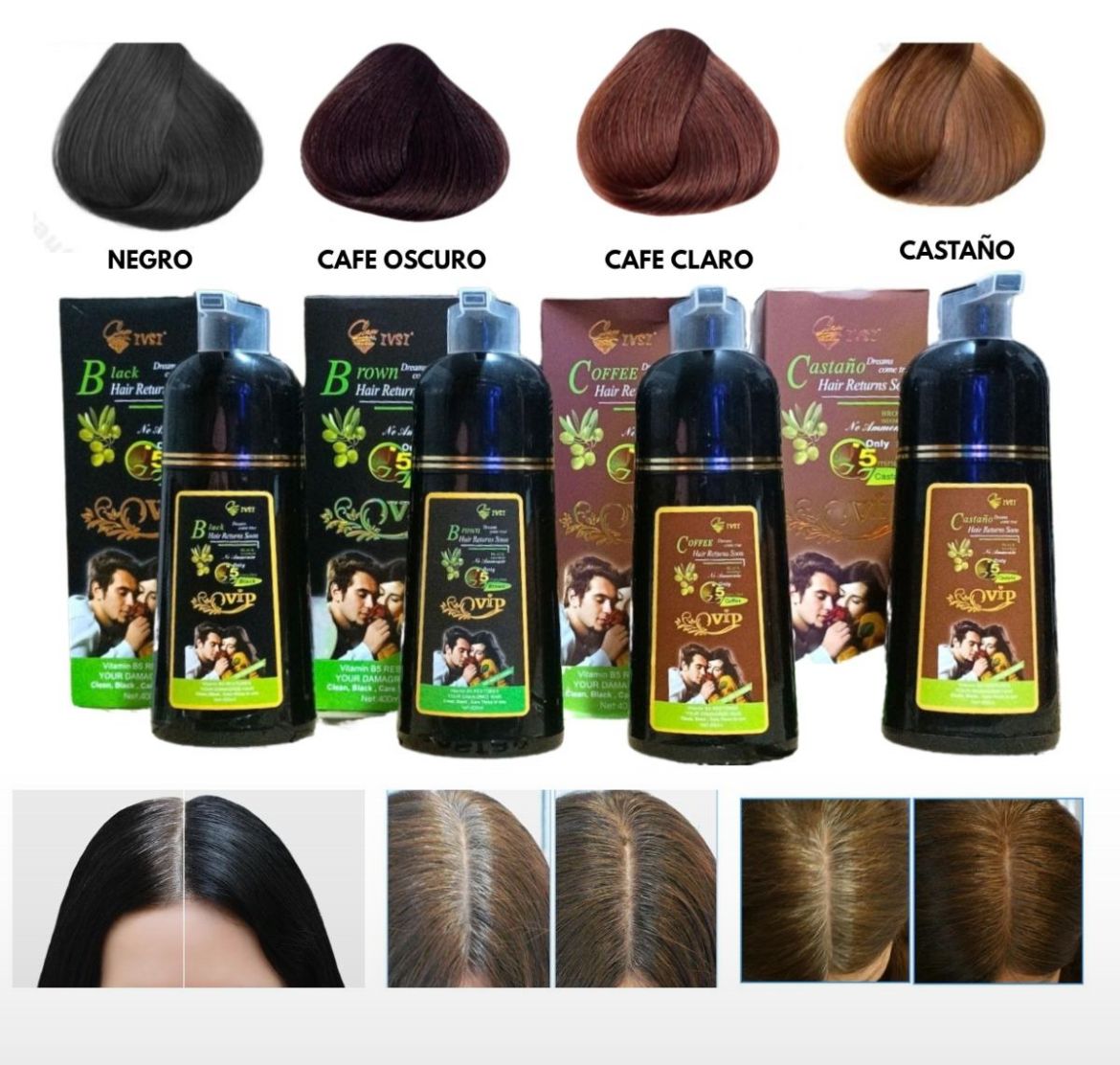 Shampoo Cubre Canas 400ml Ivsi Vip Original